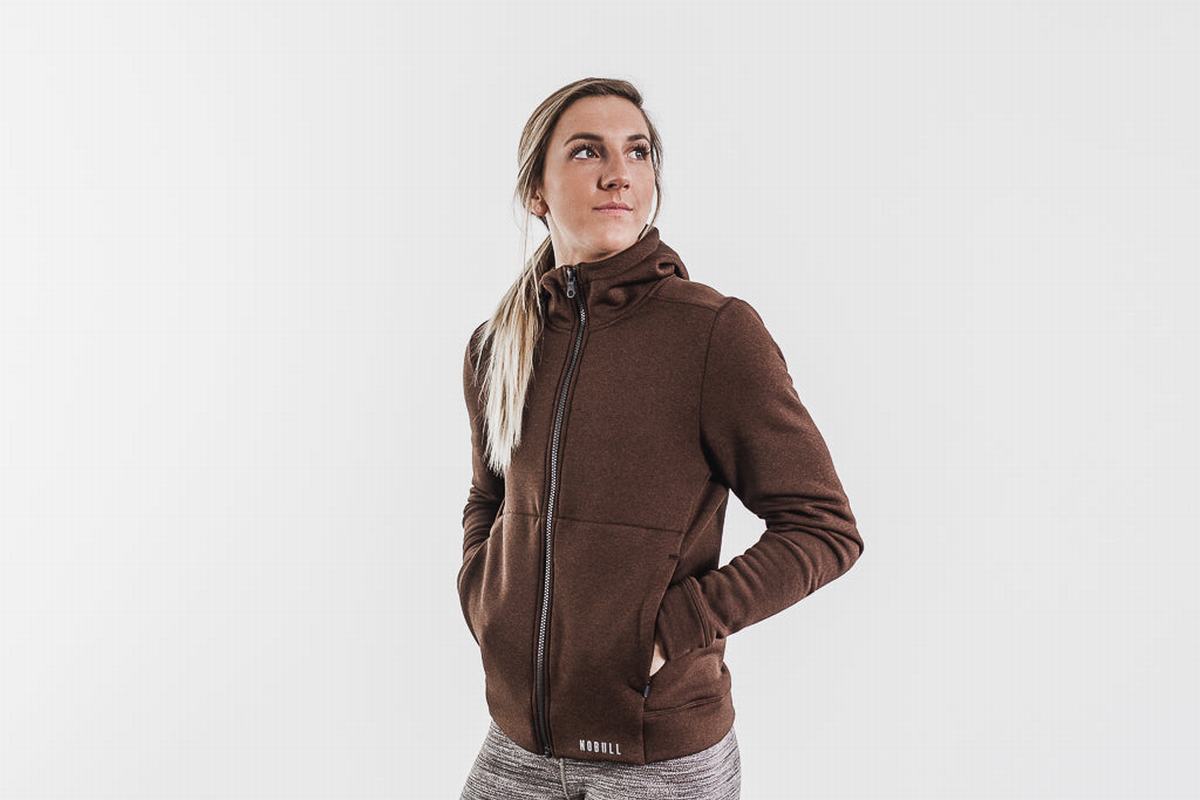 Nobull Performance Zip-up Women's Hoodie Deep Grey | Australia (KI6791)